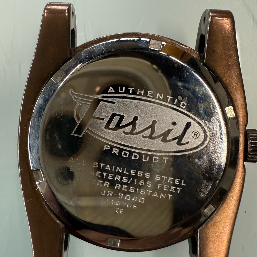 Fossil Women's Brown Gradient Dial Leather Cuff Watch - Picture 9 of 9